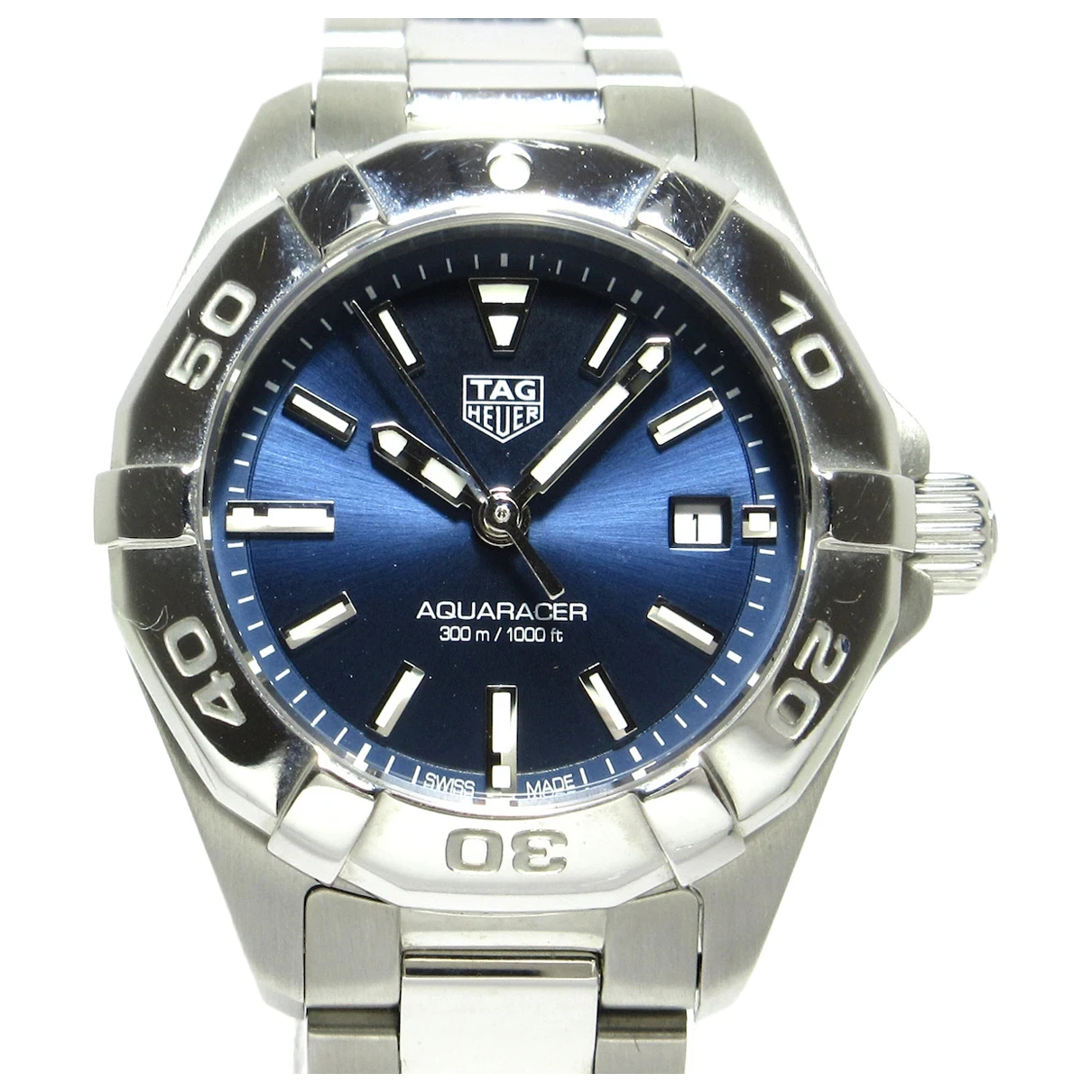 Pre-owned Tag Heuer Aquaracer Watch In Silver