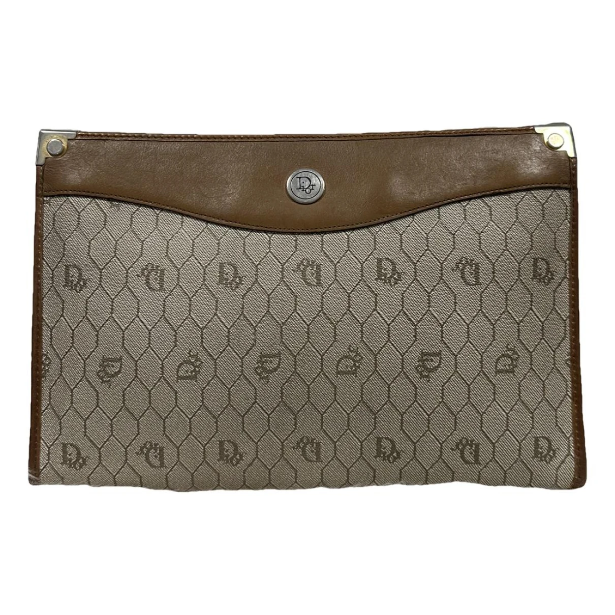 Pre-owned Dior Leather Clutch In Beige