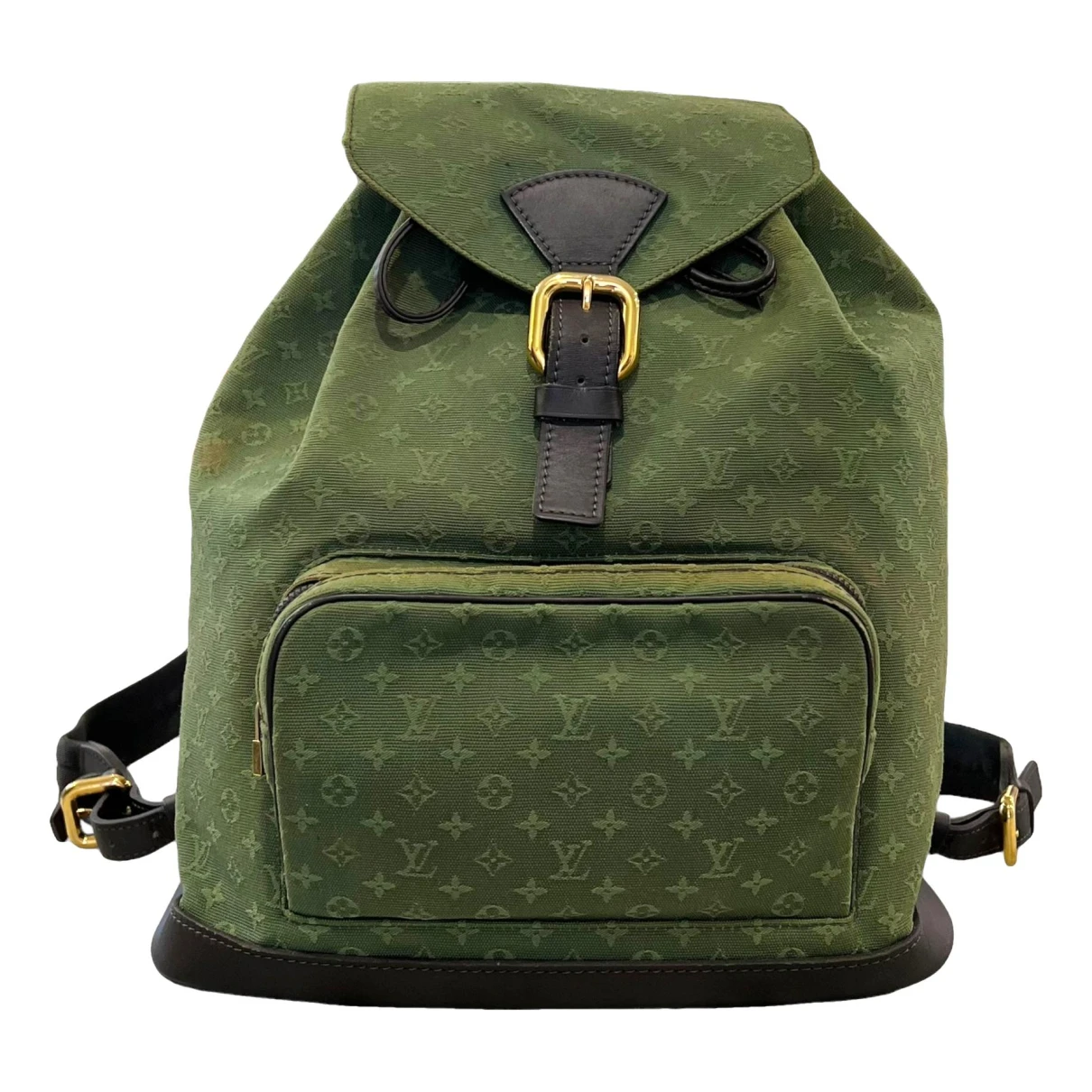 Pre-owned Louis Vuitton Montsouris Vintage Backpack In Green