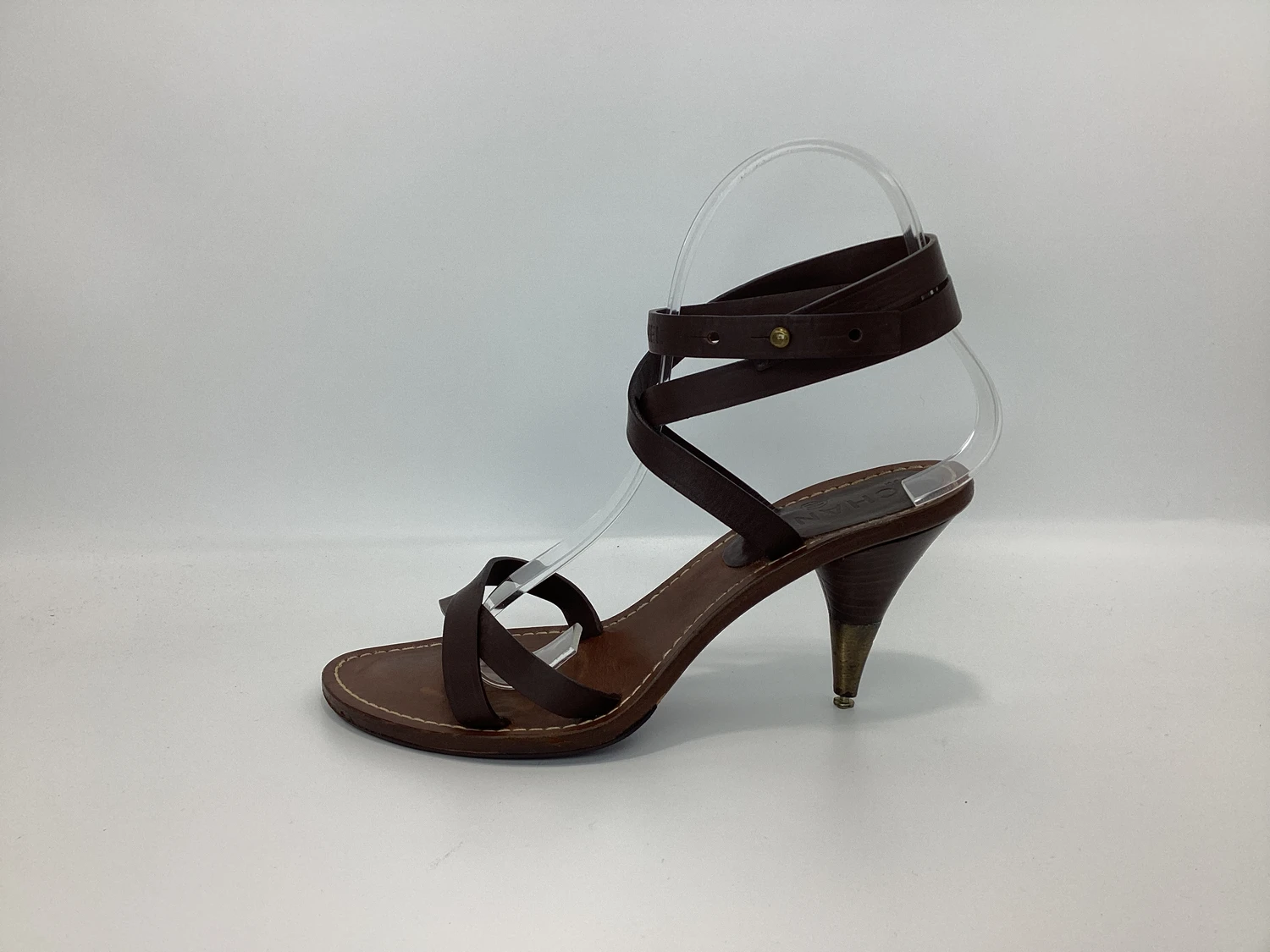 Pre-owned Chanel Leather Sandal In Brown