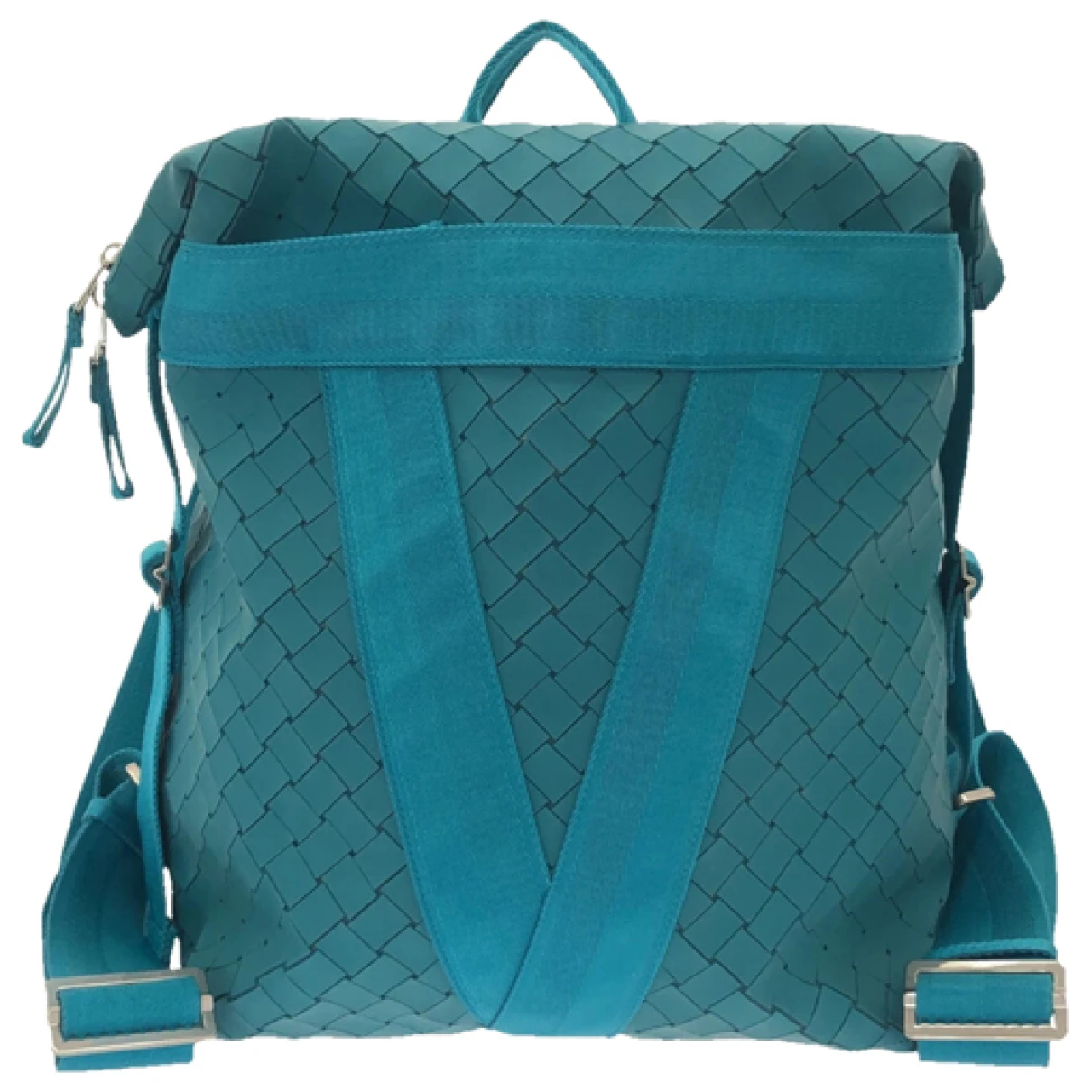 Pre-owned Bottega Veneta Cloth Backpack In Blue