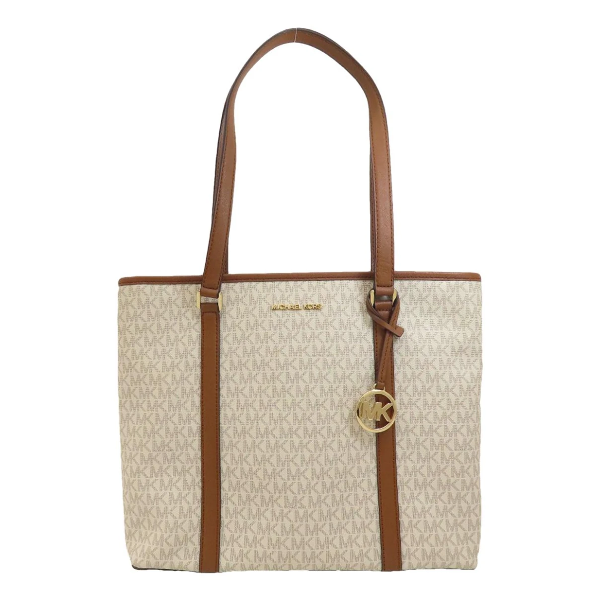 Pre-owned Michael Kors Leather Tote In White