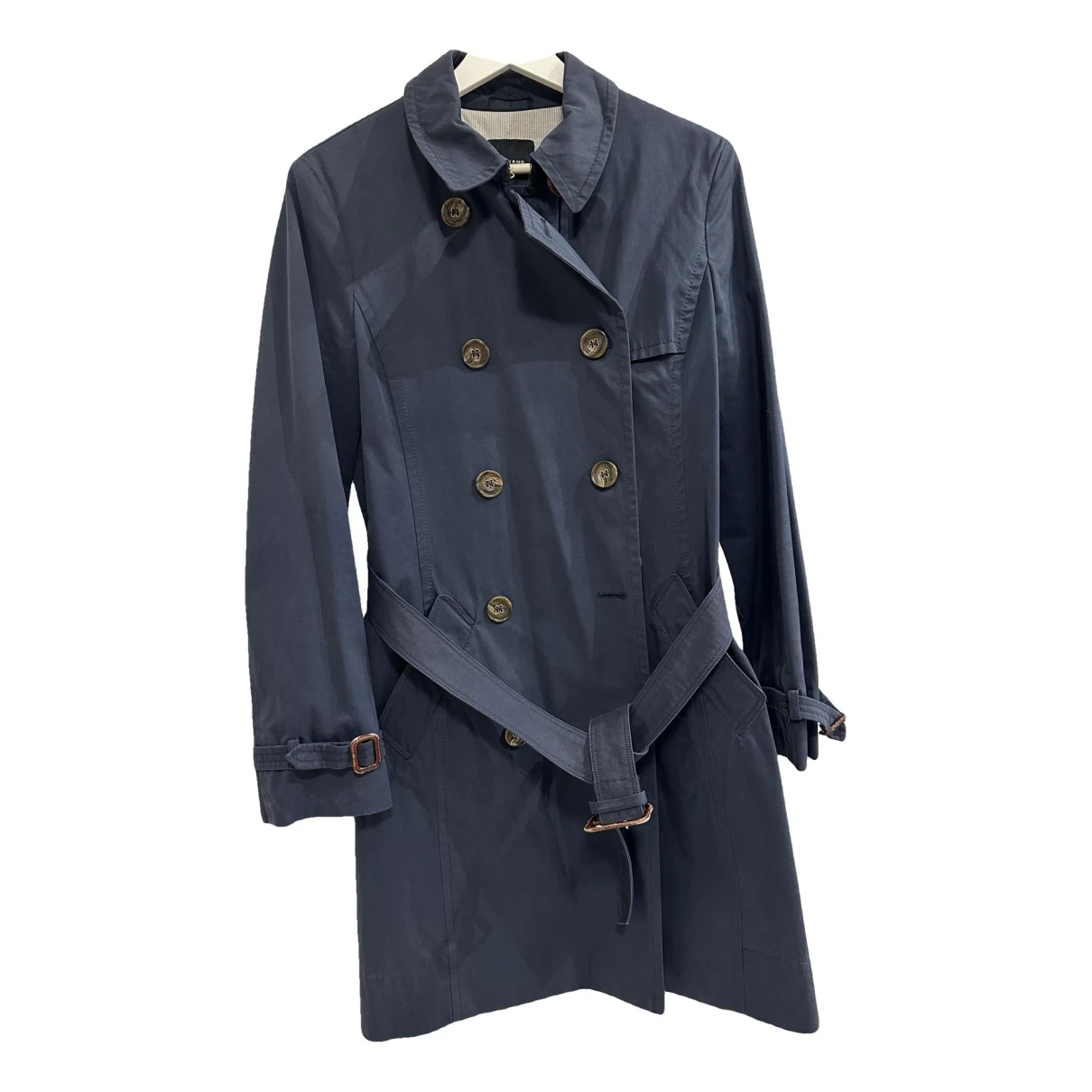 Pre-owned Max Mara Trench Coat In Blue