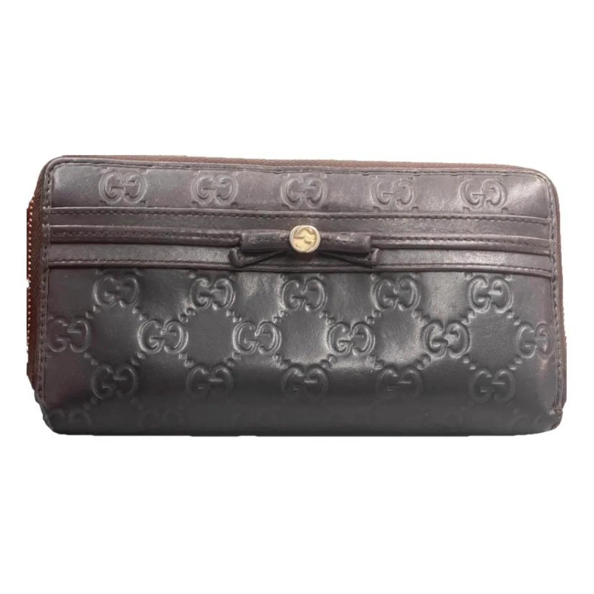 Pre-owned Gucci Soho Leather Wallet In Brown