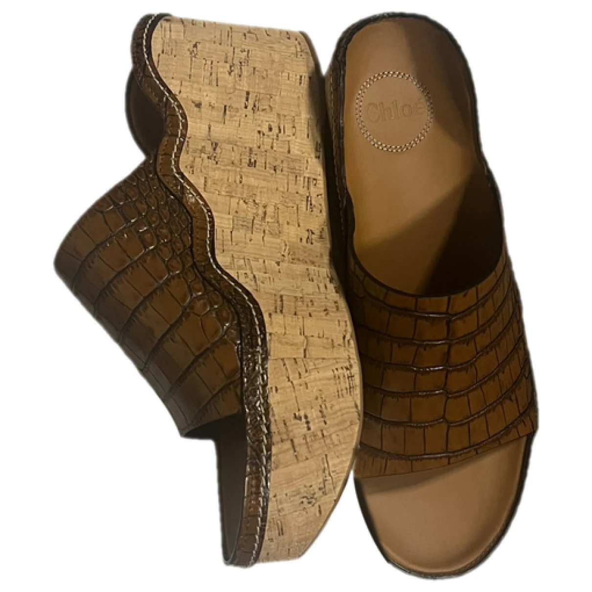 Pre-owned Chloé Leather Mules & Clogs In Brown