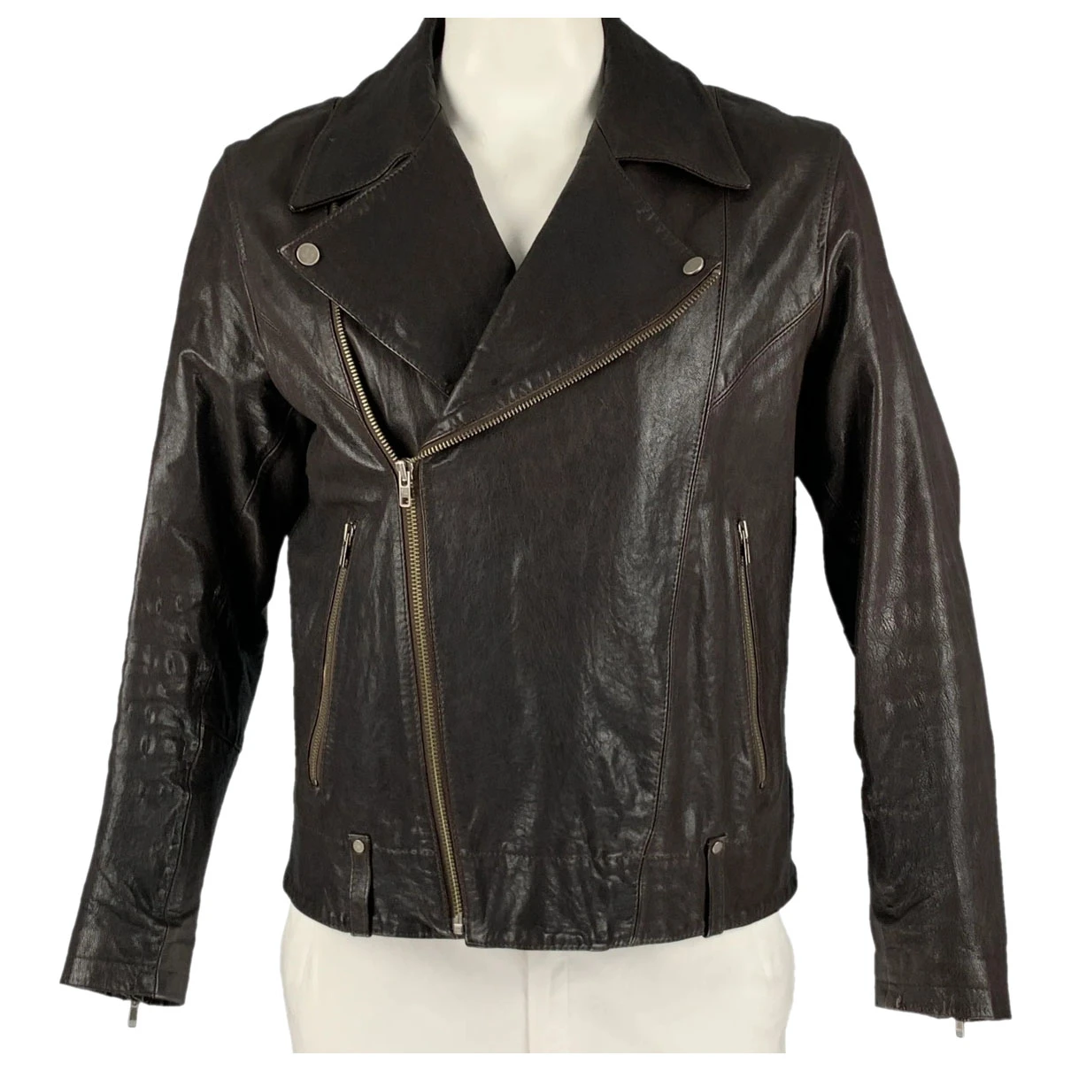Pre-owned Cole Haan Leather Jacket In Brown
