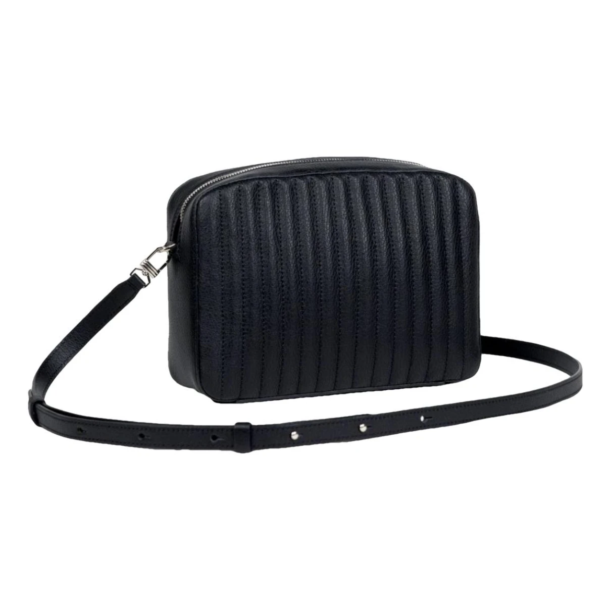 Pre-owned Delage Leather Crossbody Bag In Black