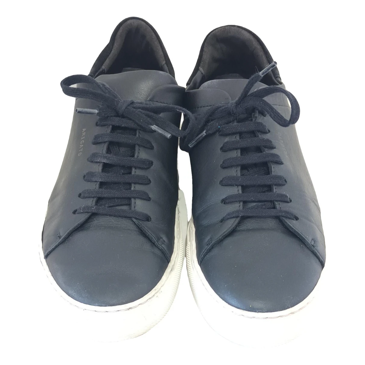 Pre-owned Axel Arigato Leather Low Trainers In Black