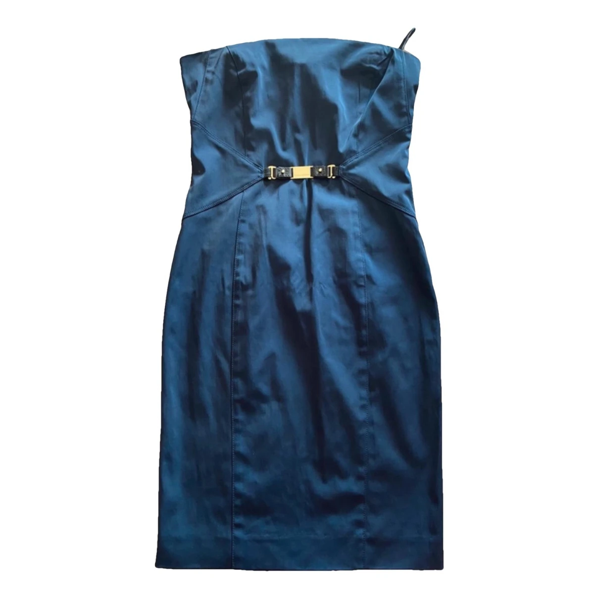 Pre-owned Atos Lombardini Mini Dress In Blue