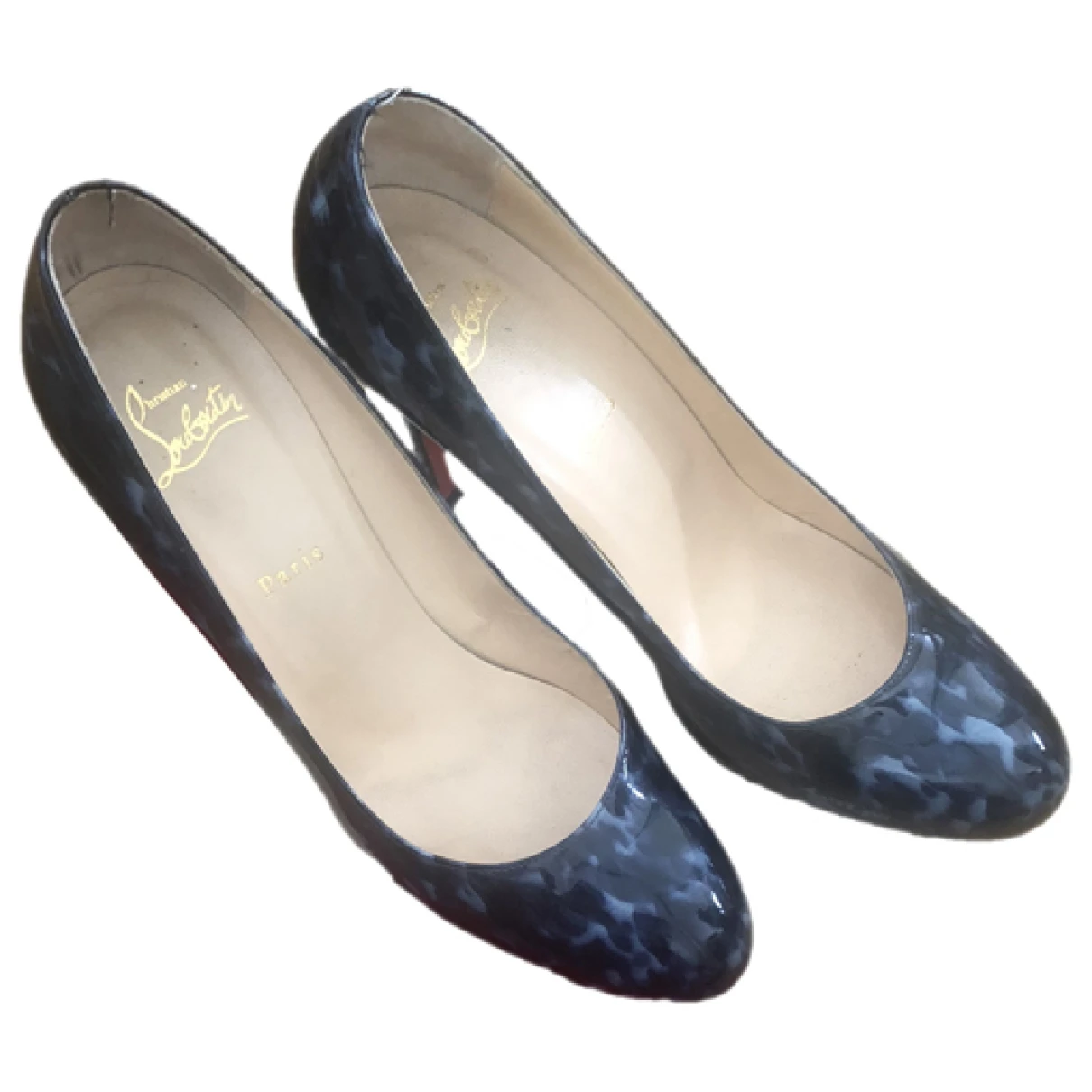 Pre-owned Christian Louboutin Simple Pump Patent Leather Heels In Blue
