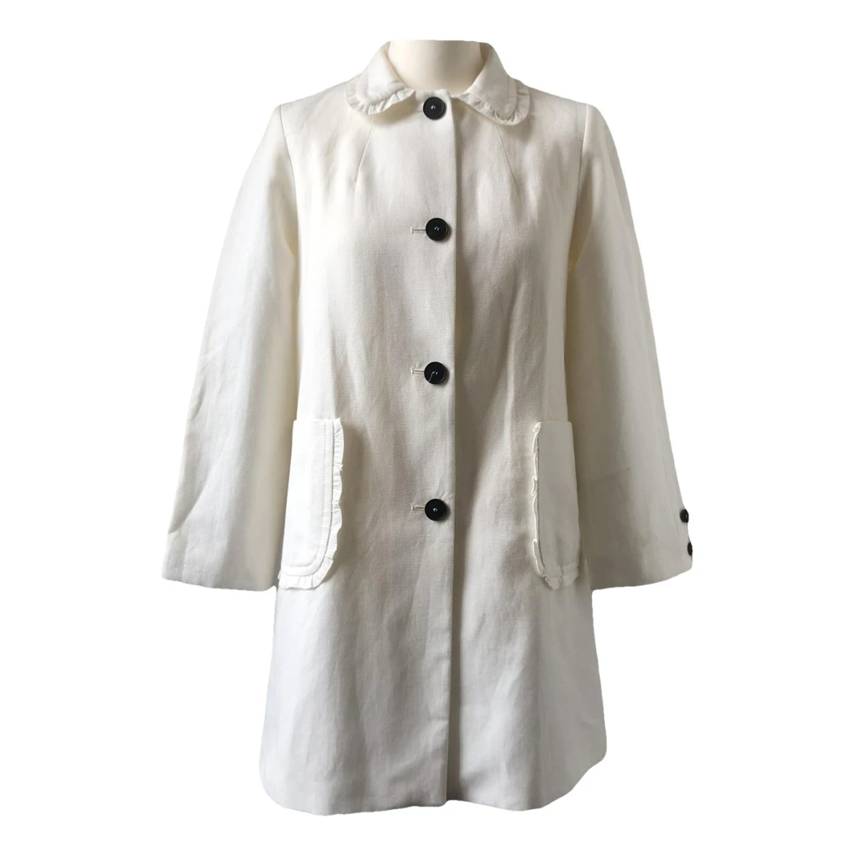 Pre-owned Claudie Pierlot Linen Jacket In White