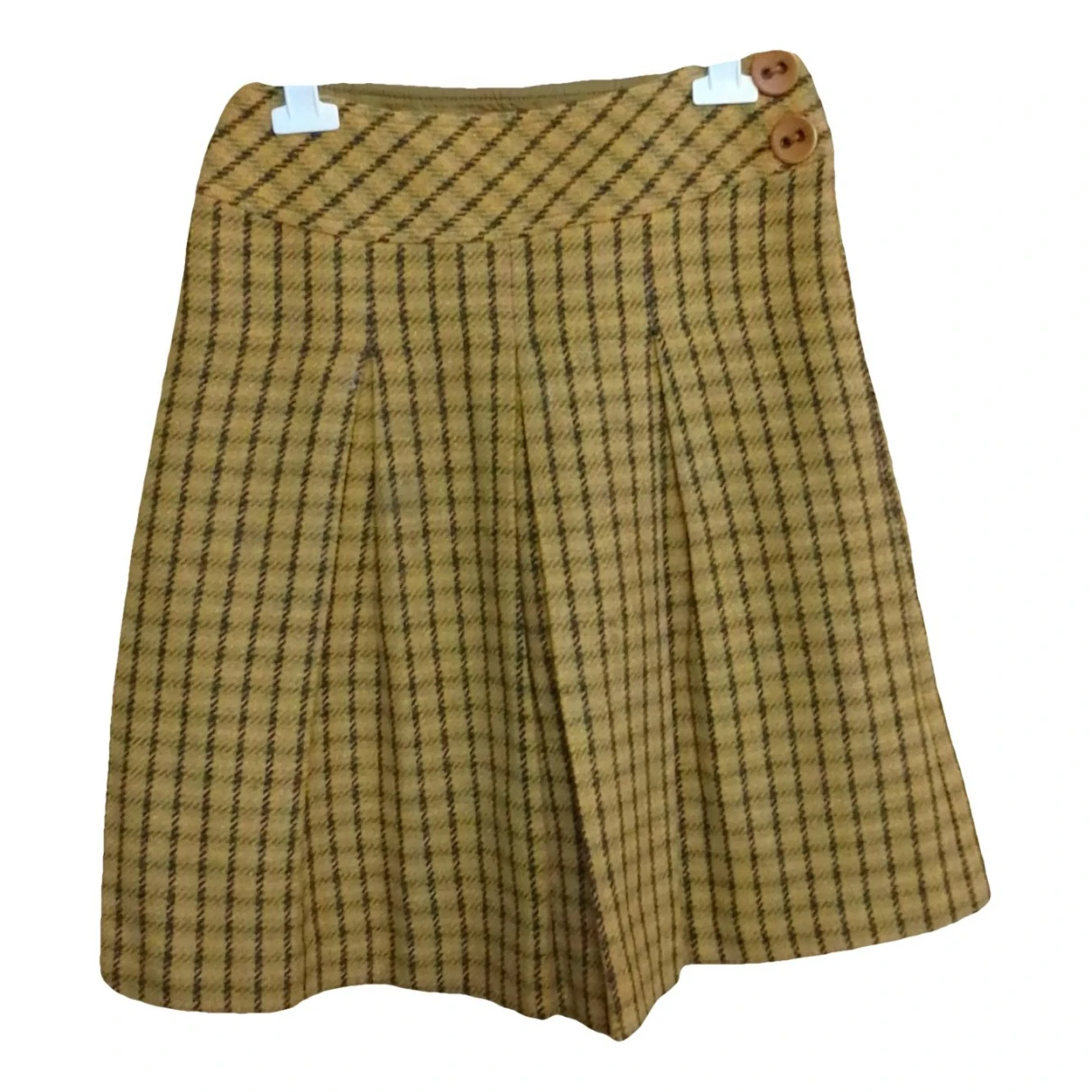 Pre-owned Max & Co Wool Skirt In Yellow