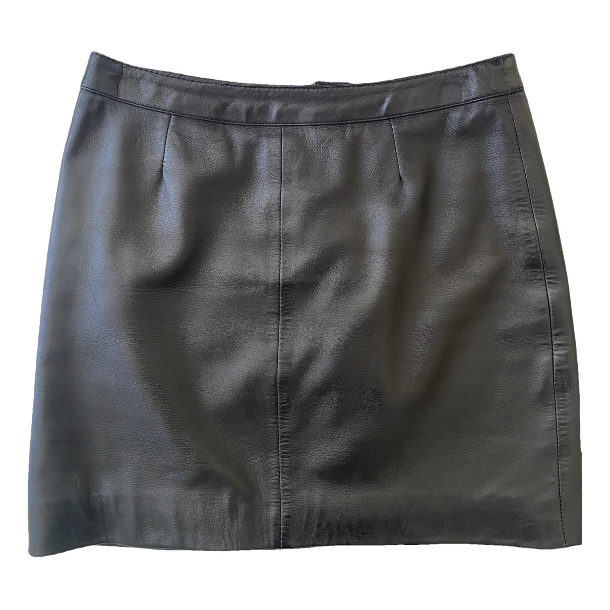 Pre-owned Bolongaro Trevor Leather Mid-length Skirt In Black