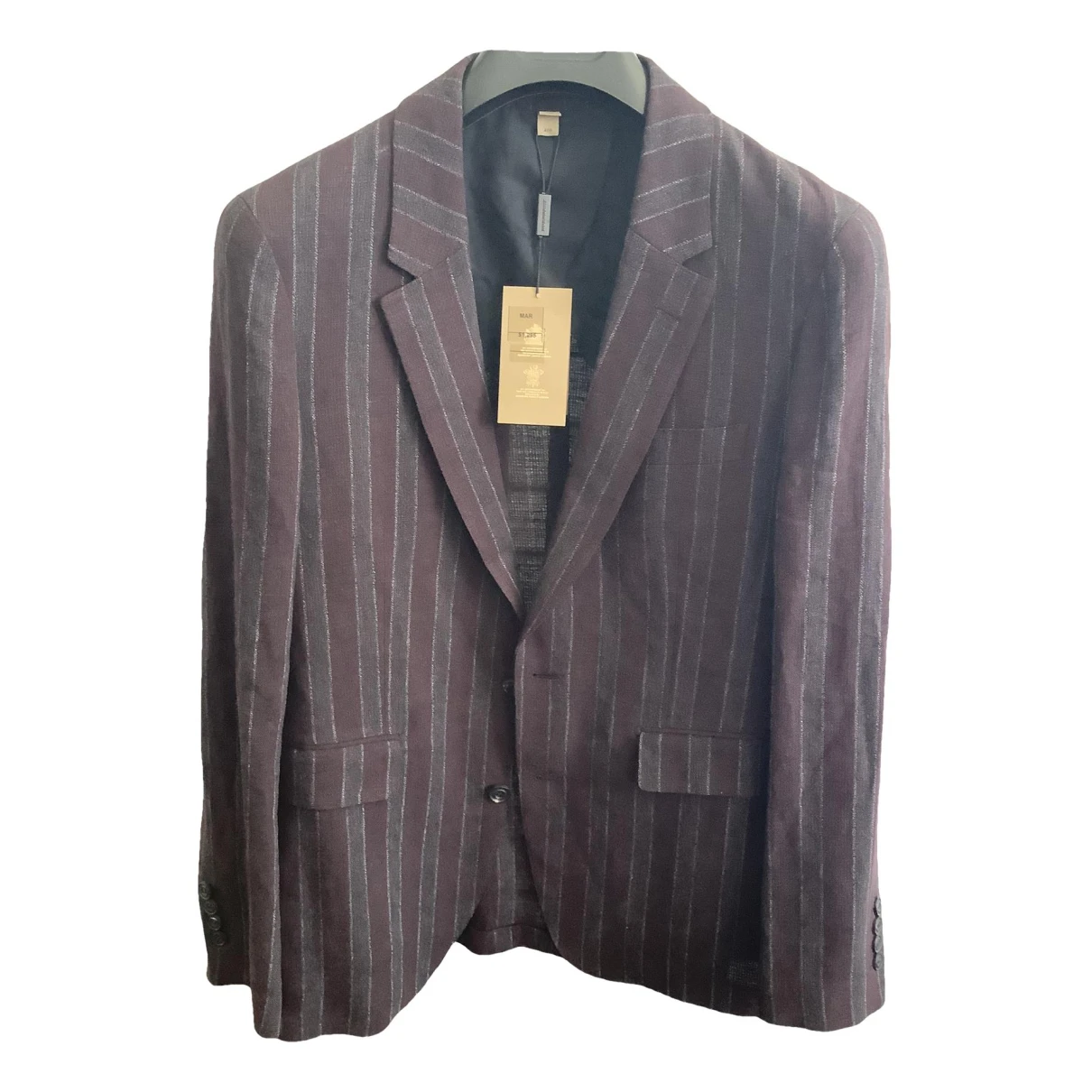 Pre-owned Burberry Linen Jacket In Burgundy