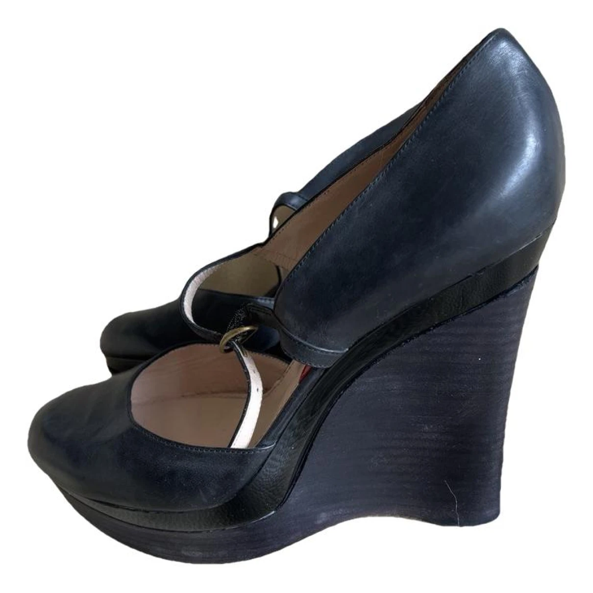 Pre-owned Brioni Leather Heels In Black