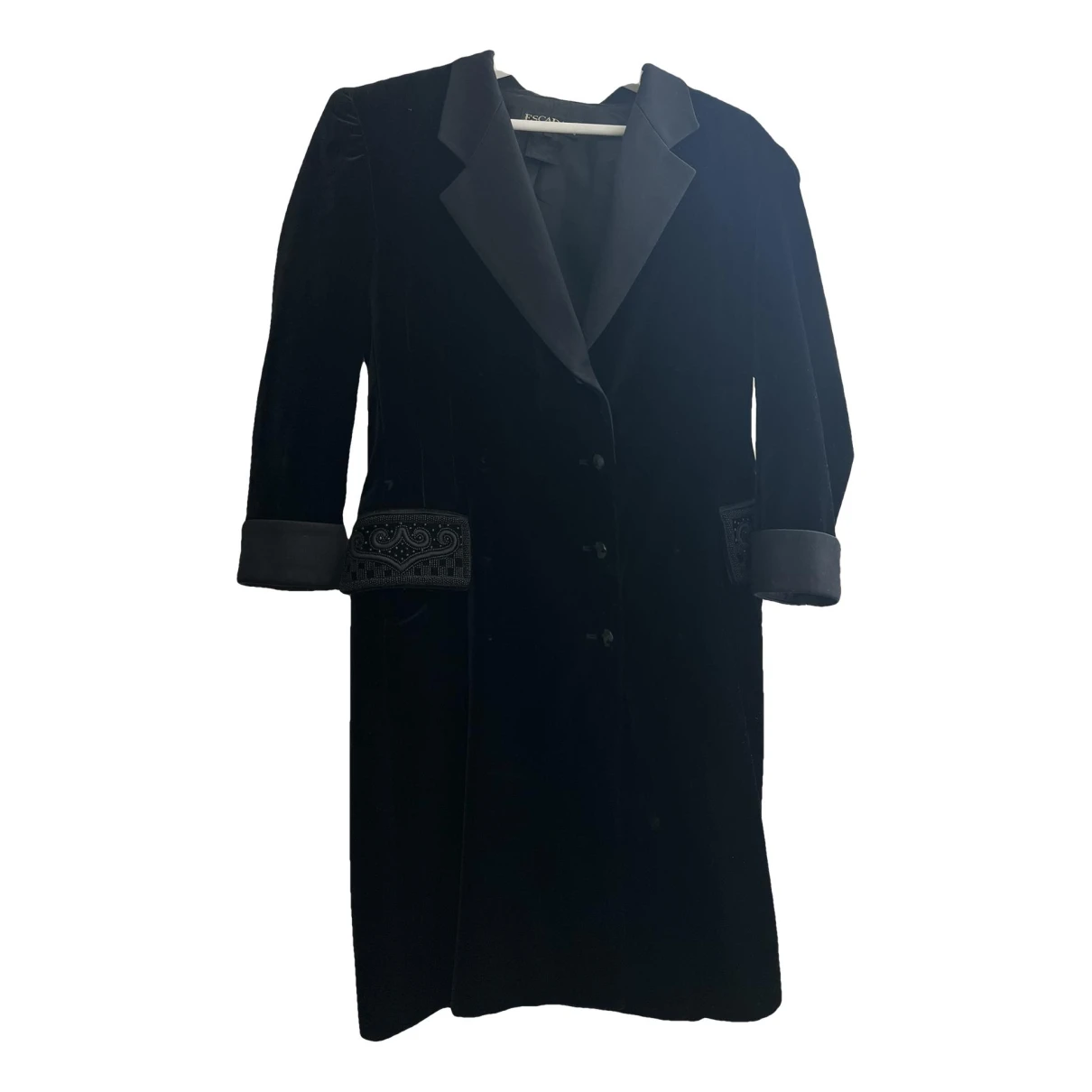 Pre-owned Escada Velvet Coat In Black