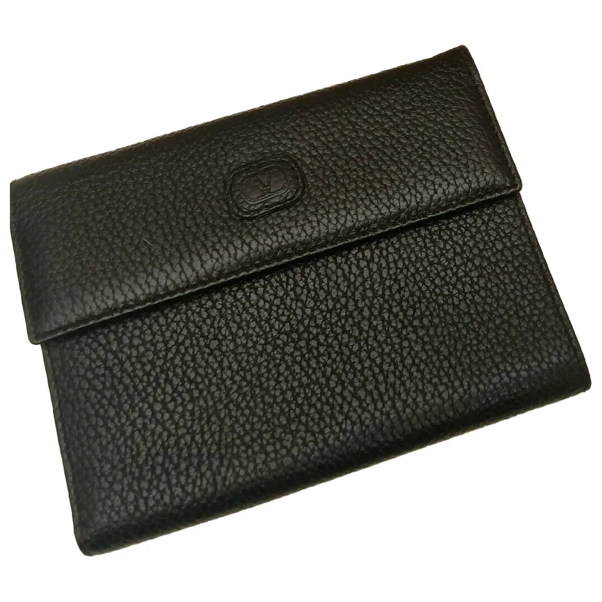 Pre-owned Valentino Garavani Leather Wallet In Black