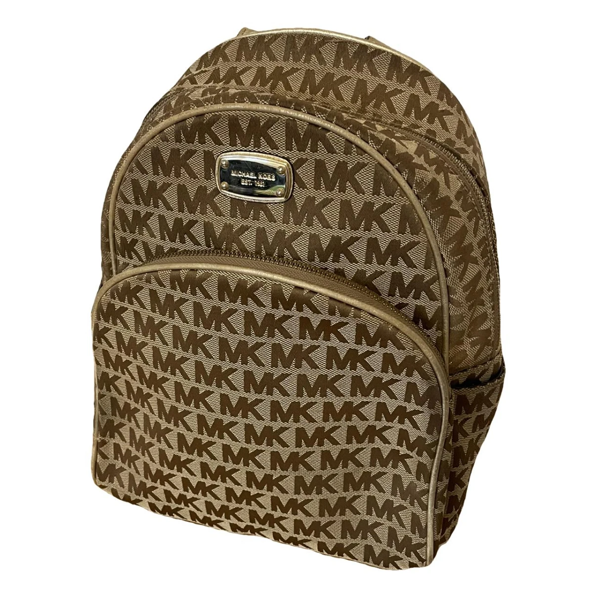 Pre-owned Michael Kors Abbey Backpack In Gold