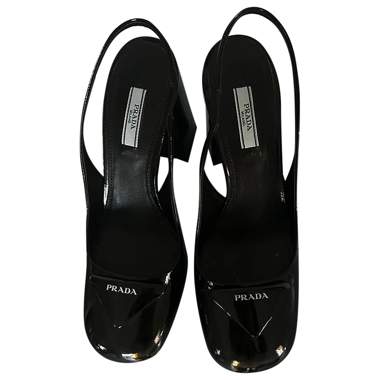 Pre-owned Prada Mary Jane Leather Heels In Black