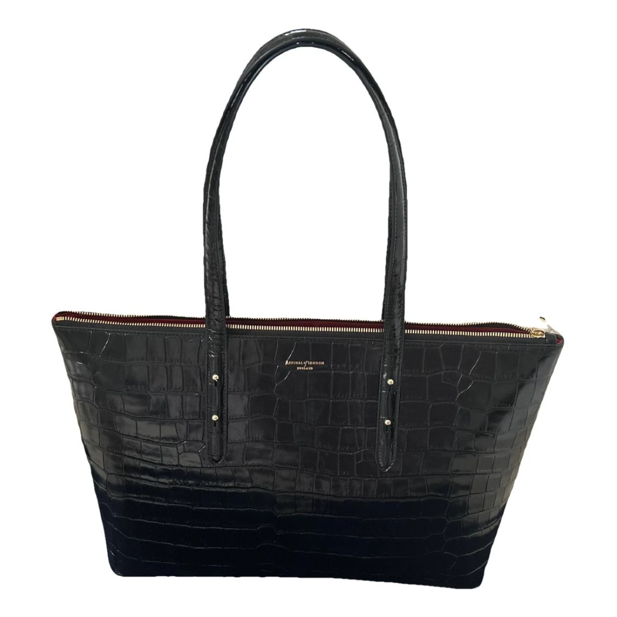 Pre-owned Aspinal Of London Leather Tote In Black