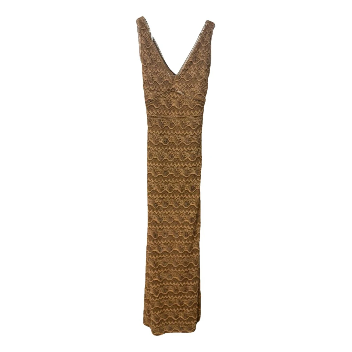 Pre-owned Guess Lace Maxi Dress In Brown