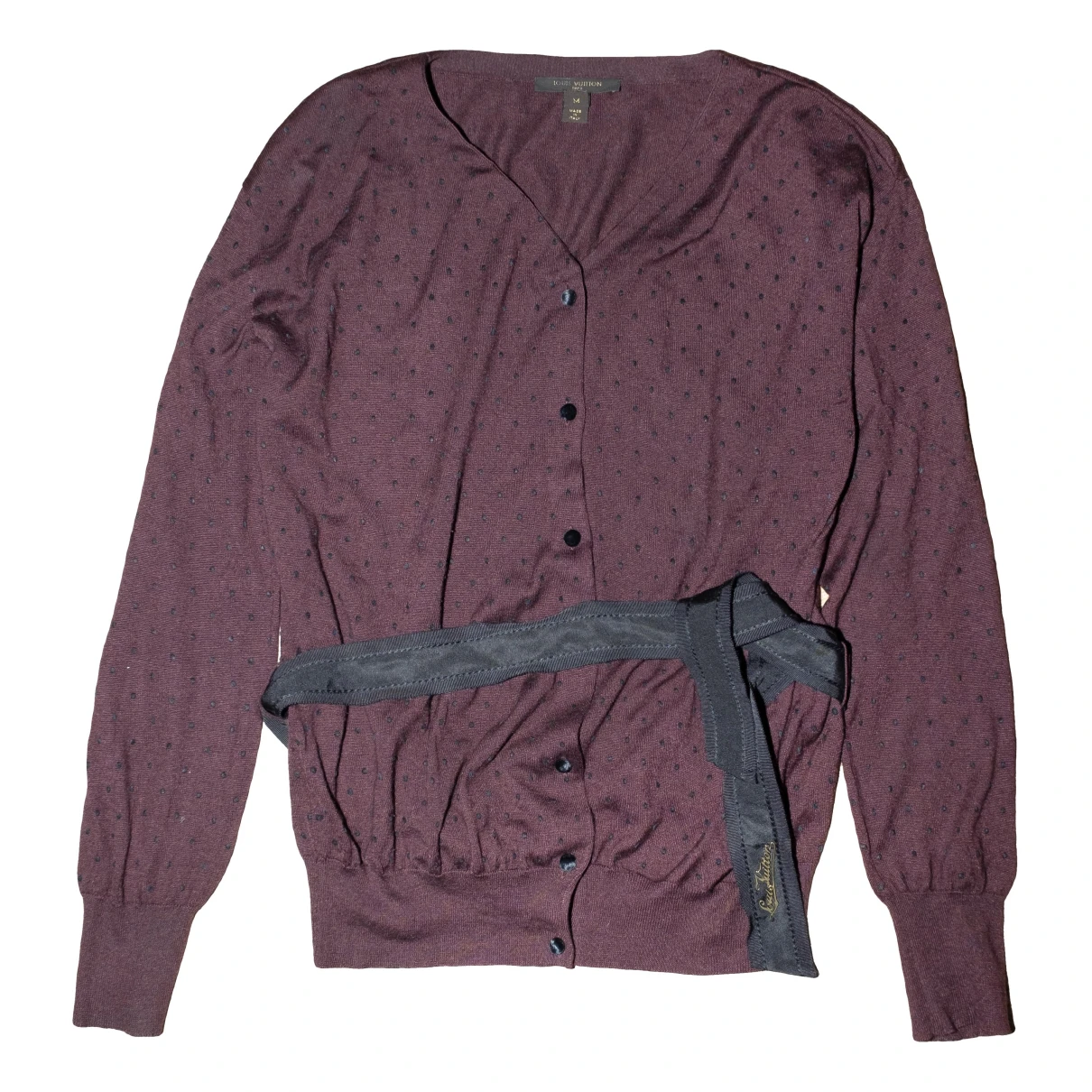 Pre-owned Louis Vuitton Cashmere Cardigan In Burgundy
