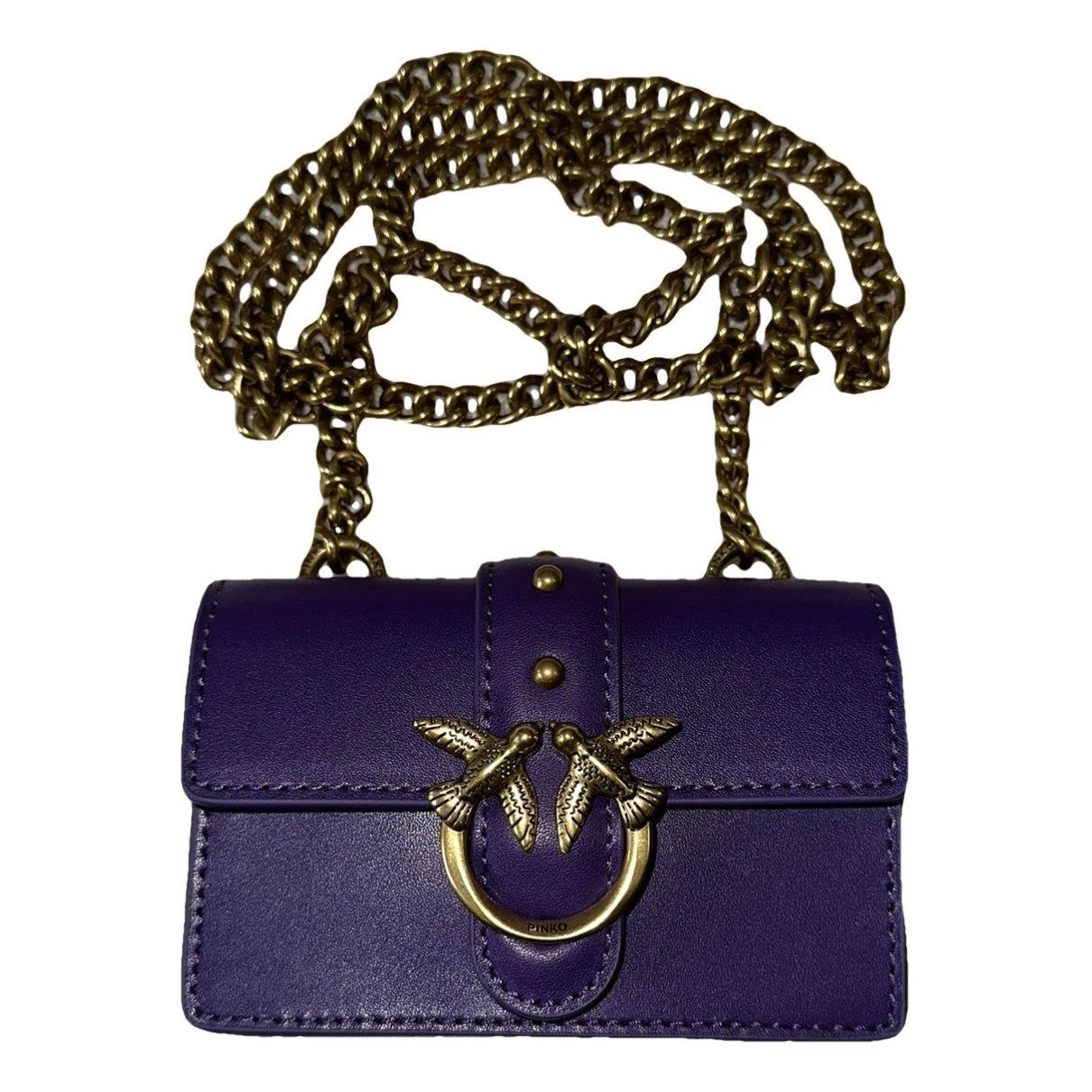 Pre-owned Pinko Love Bag Leather Bag In Purple