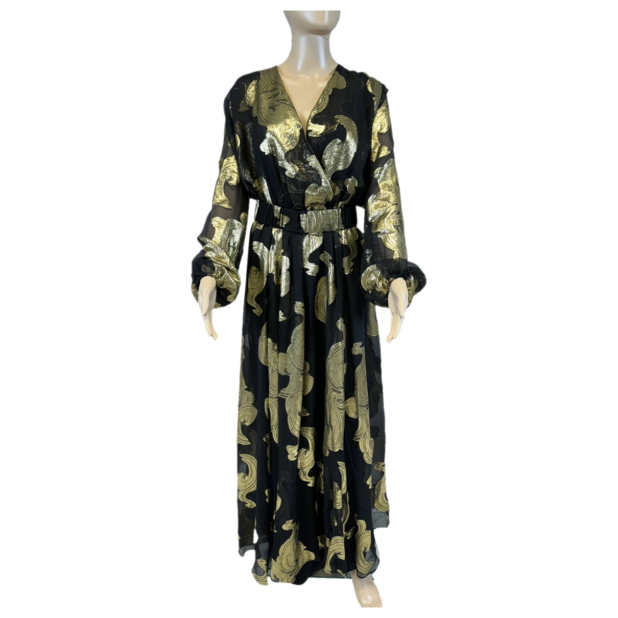 Pre-owned Marina Rinaldi Silk Maxi Dress In Multicolour
