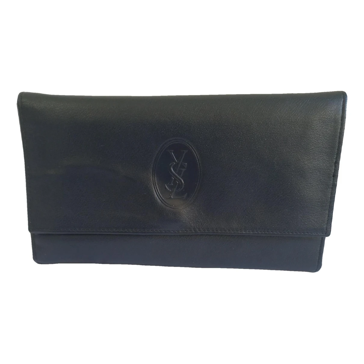 Pre-owned Saint Laurent Leather Wallet In Blue