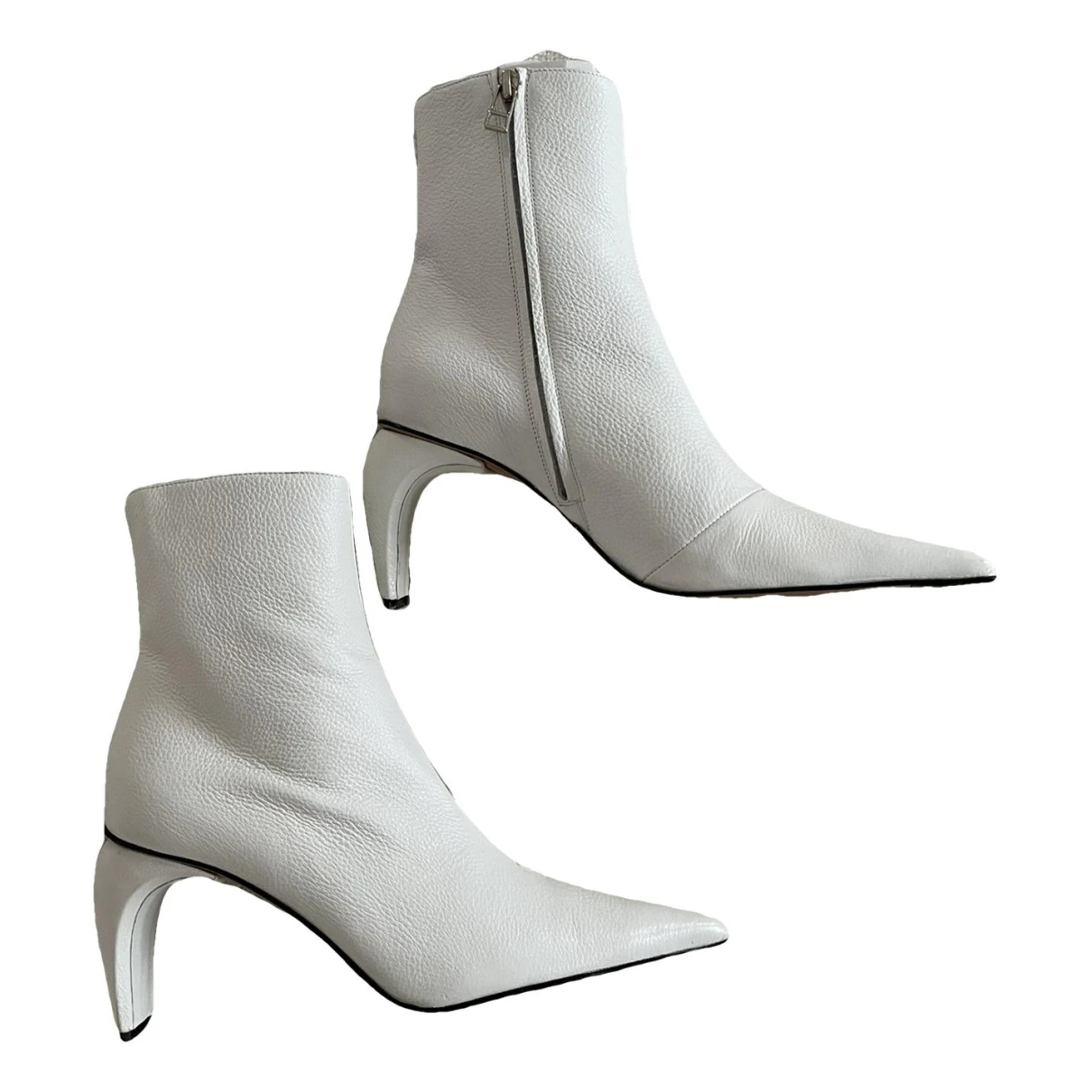 Pre-owned Misbhv Leather Boots In White