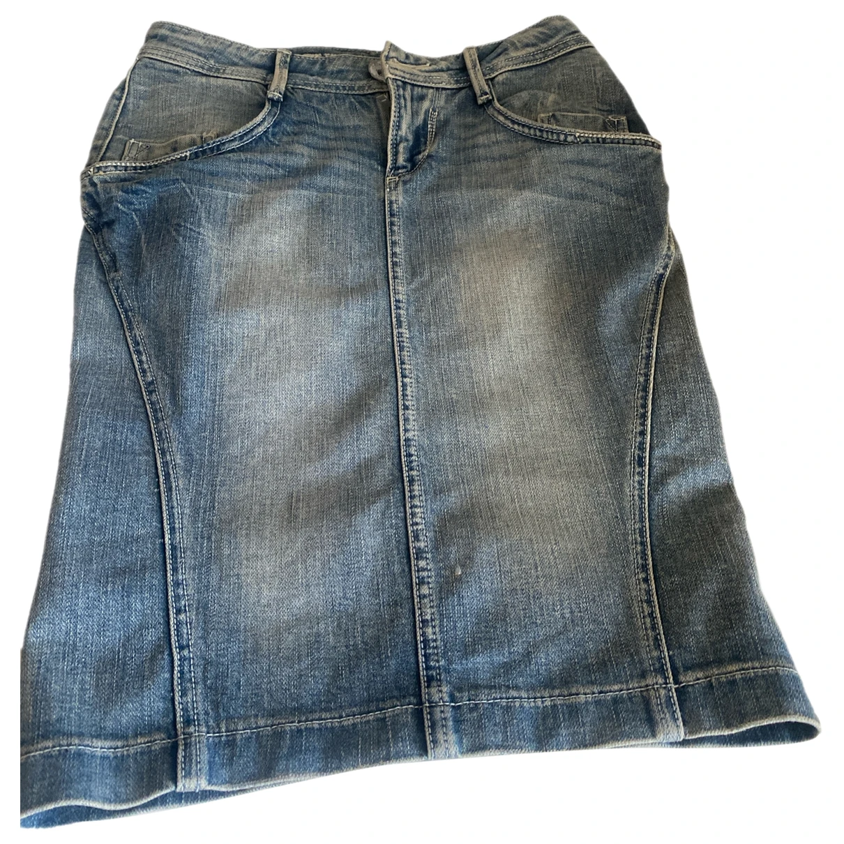 Pre-owned Guess Mid-length Skirt In Blue
