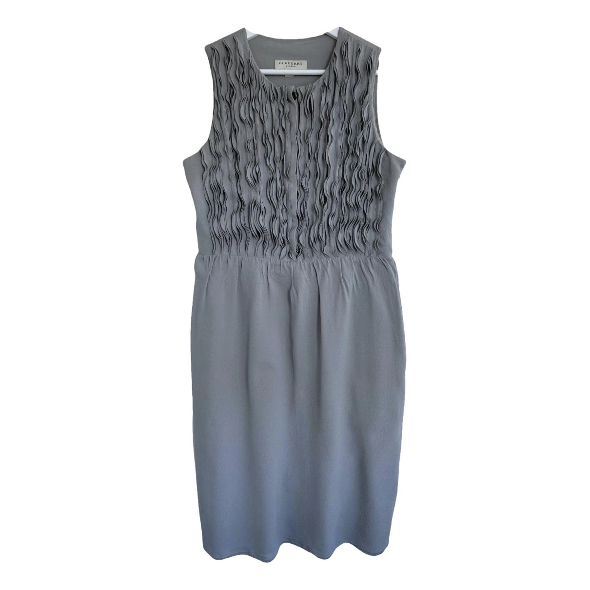 Pre-owned Burberry Silk Mid-length Dress In Grey