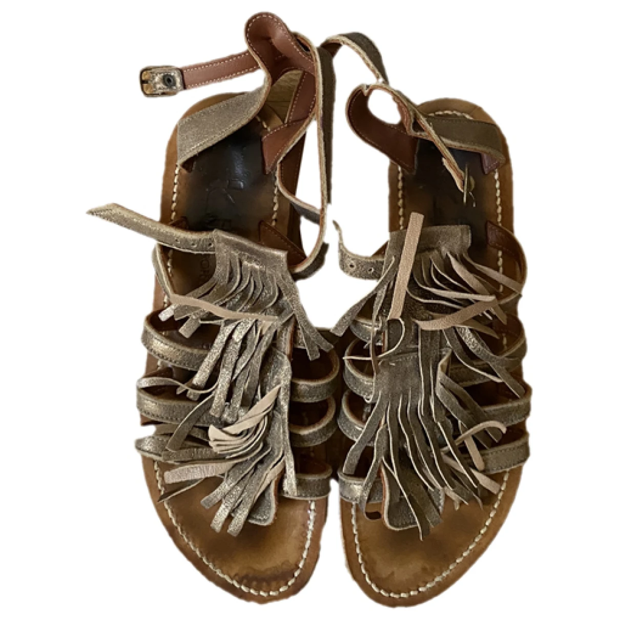 Pre-owned Kjacques Leather Sandal In Metallic