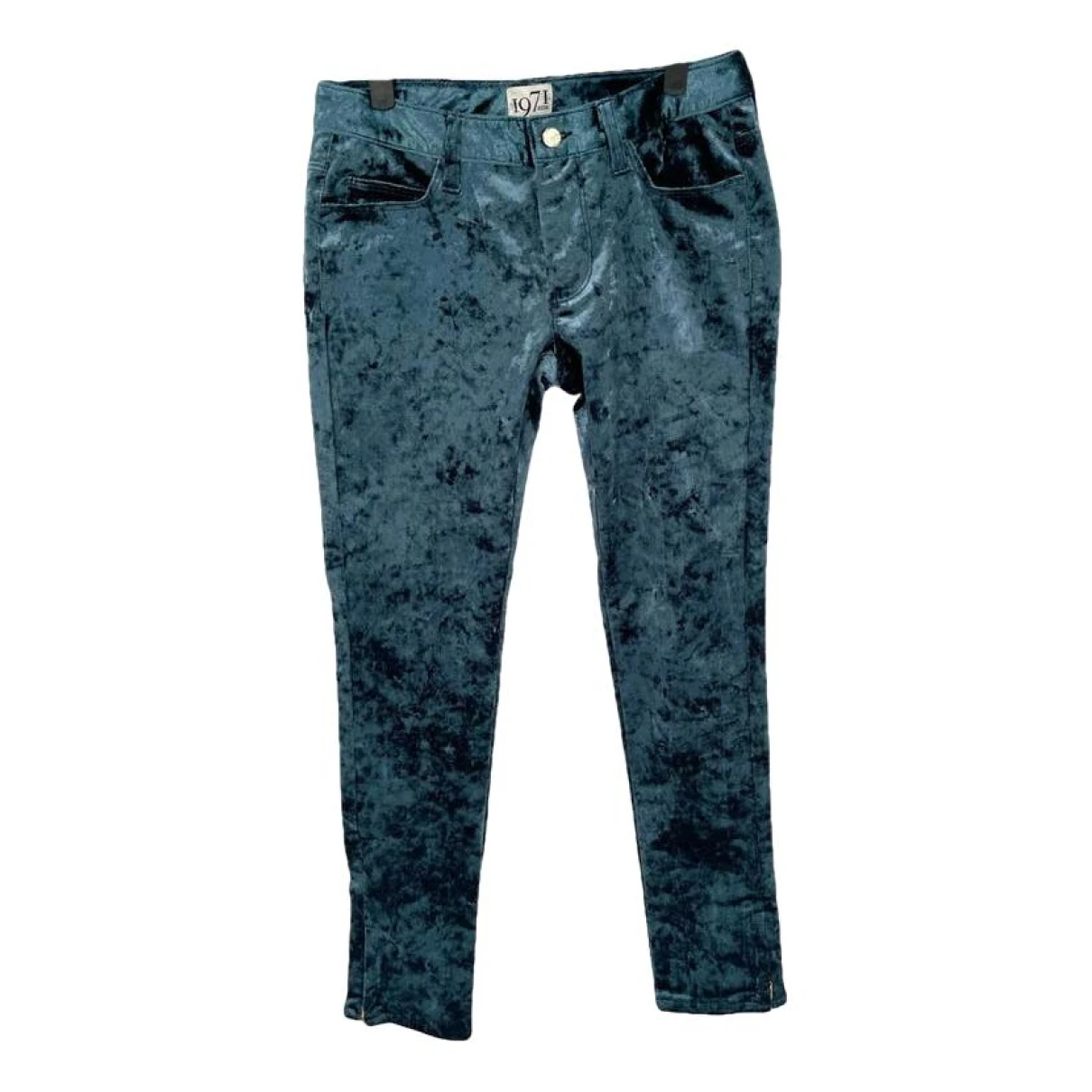 Pre-owned Reiss Velvet Slim Pants In Blue