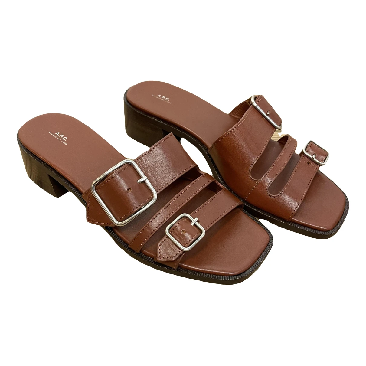 Pre-owned Apc Leather Sandal In Brown