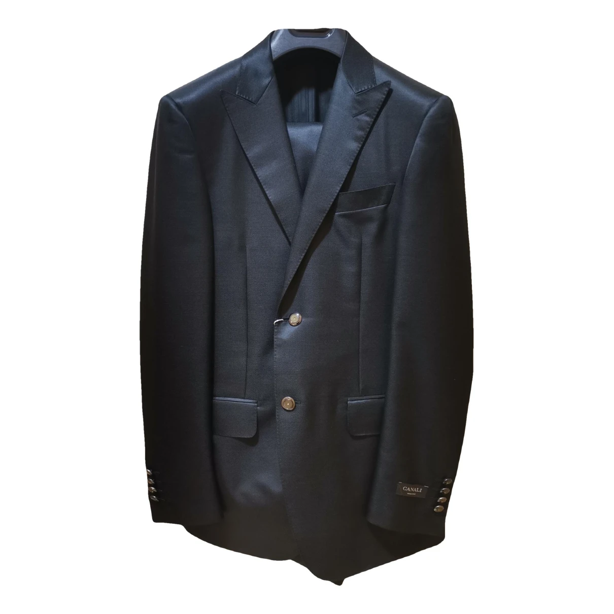 Pre-owned Canali Silk Suit In Black