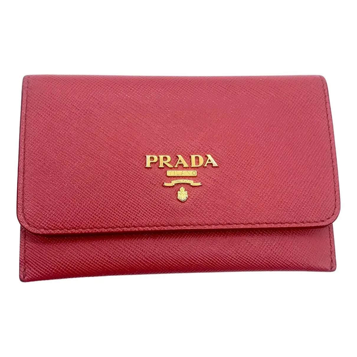 Leather wallet Prada Pink in Leather - 31225792