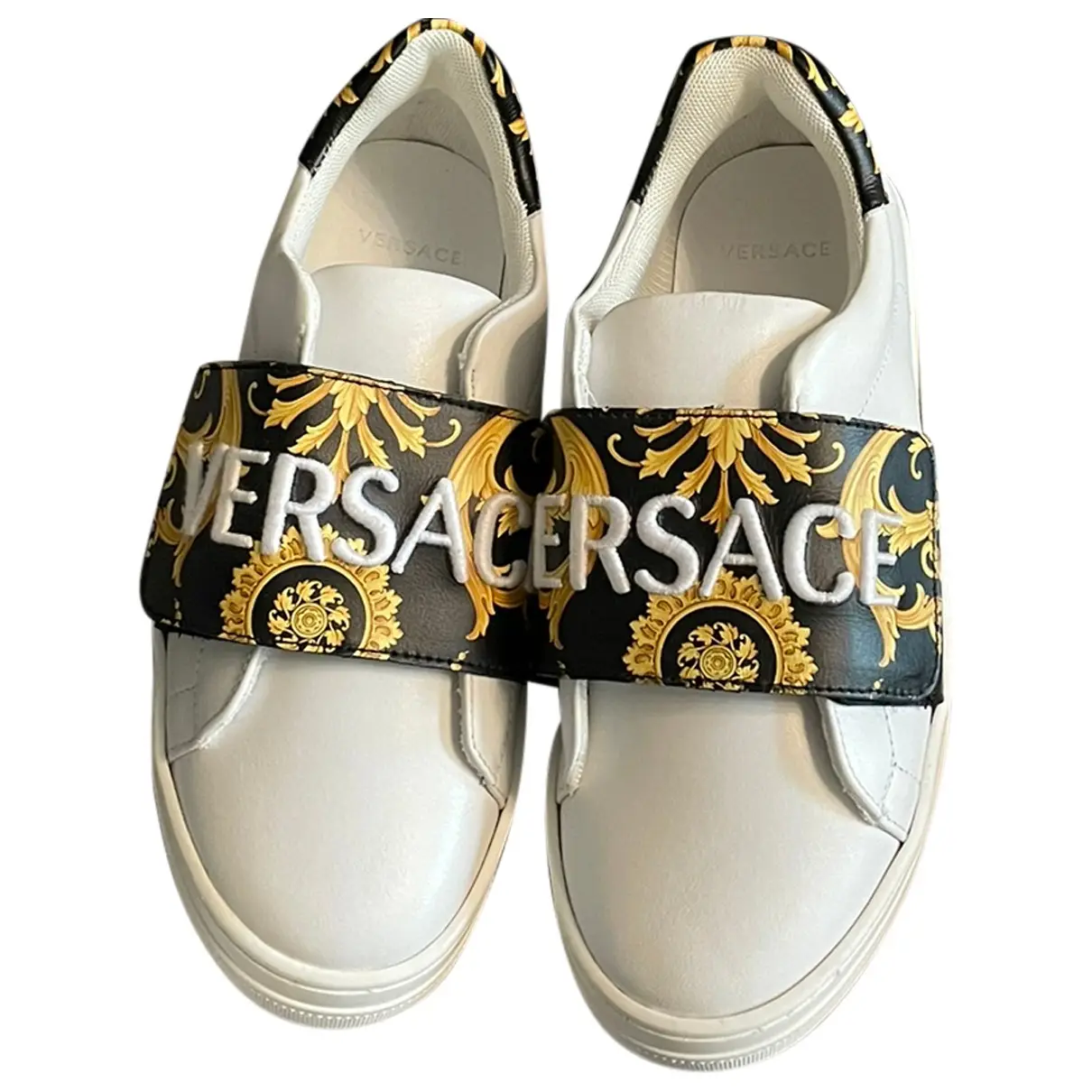 Leather trainers Versace