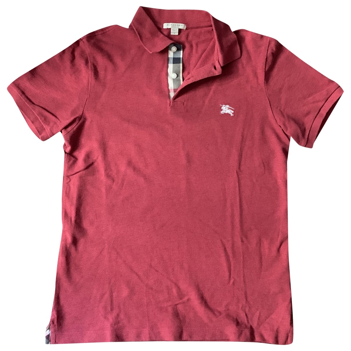 burgundy burberry polo shirt