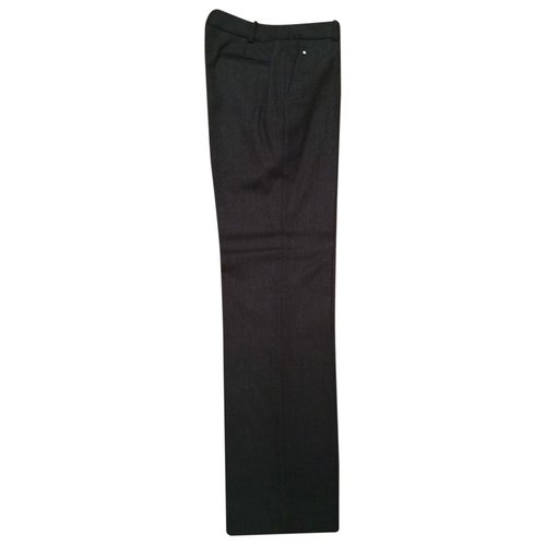 Pre-owned Borbonese Wool Straight Pants In Grey
