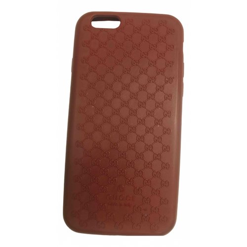 Pre-owned Gucci Iphone Case In Burgundy