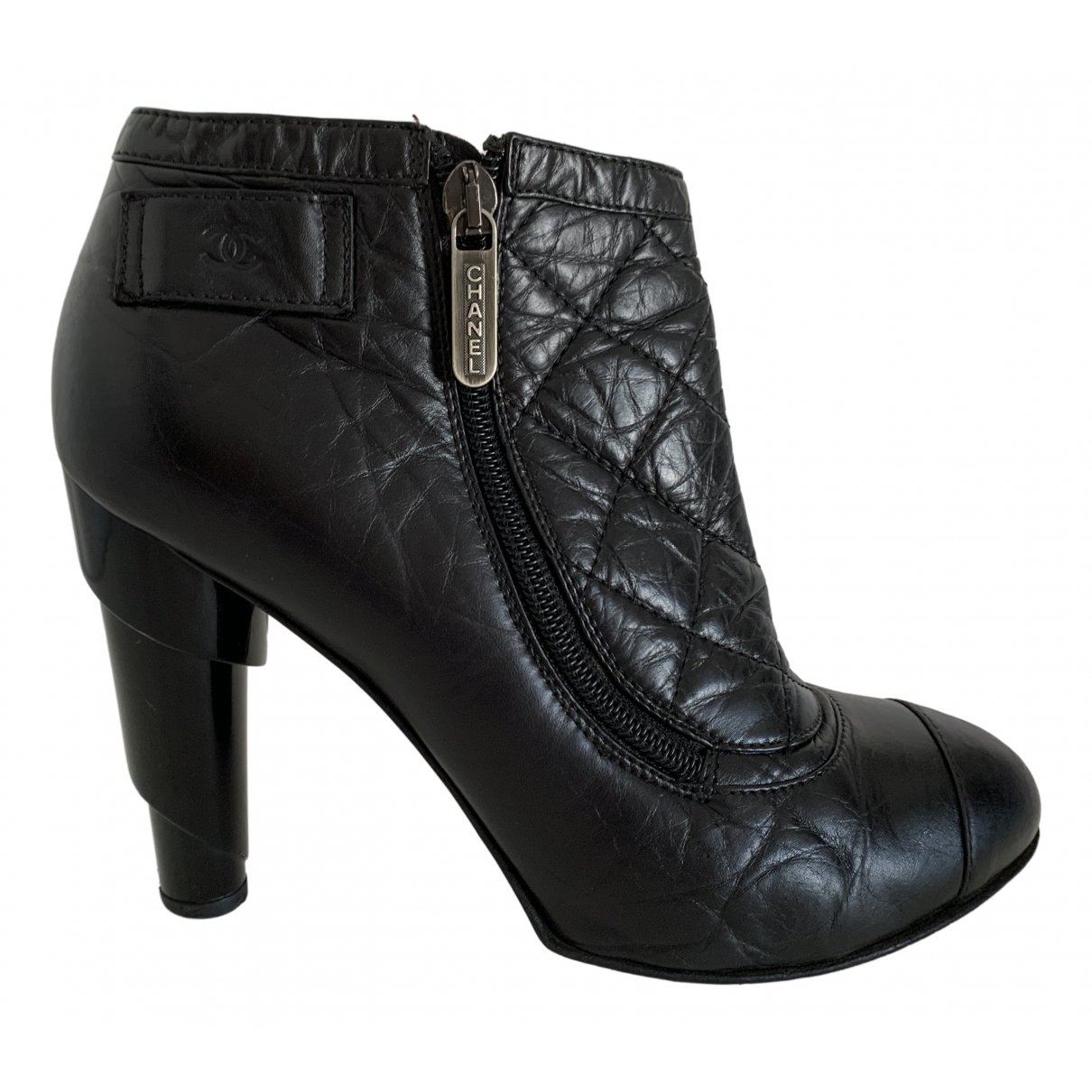 chanel leather ankle boots