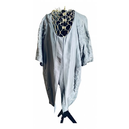 Pre-owned Rue Du Mail Silk Coat In Grey