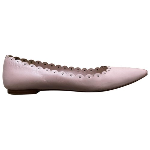 Pre-owned Coach Pink Leather Ballet Flats
