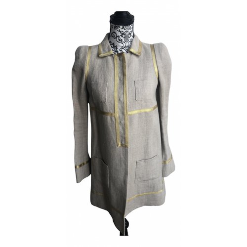 Pre-owned Sonia Rykiel Linen Coat In Beige