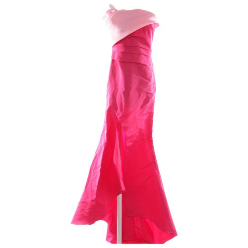 Pre-owned Oscar De La Renta Silk Dress In Red