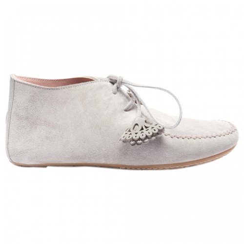 Pre-owned Unützer Grey Leather Flats