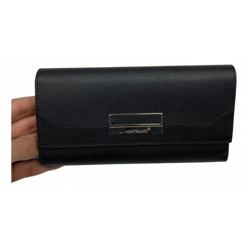 Pre-owned Montblanc Black Leather Wallet