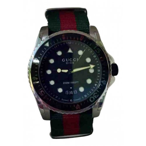 Pre-owned Gucci Dive Green Steel Watch