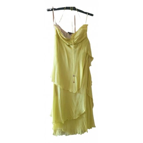 Pre-owned Patrizia Pepe Silk Maxi Dress In Yellow
